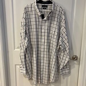 Paul Fredrick Men's Black and White Plaid Shirt